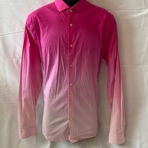 Express Mens Long Sleeve Dress Shirt Size L